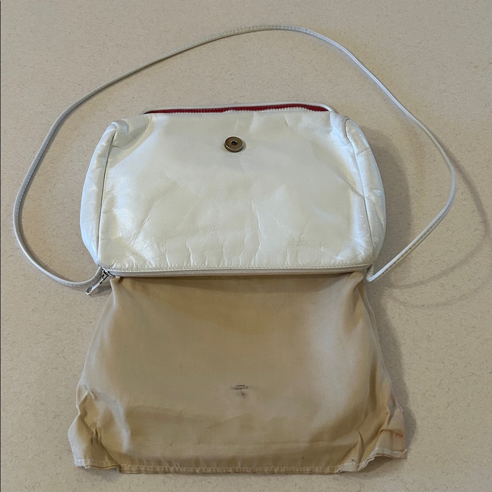 USA Colors White Leather American Flag Shoulder Crossbody Bag Purse Clutch - Picture 11 of 16